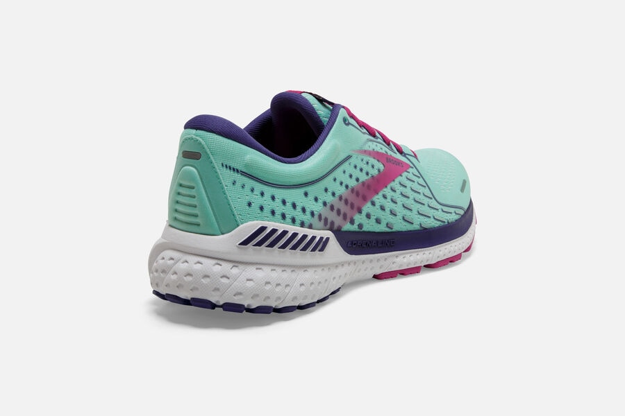 Adrenaline GTS 21 Road Brooks Running Shoes NZ Womens - Turquoise/Pink - ETAFYM-340